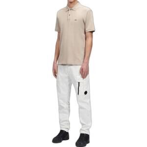 NEW C.P. COMPANY functional loose-fit cargo trousers in gauze white